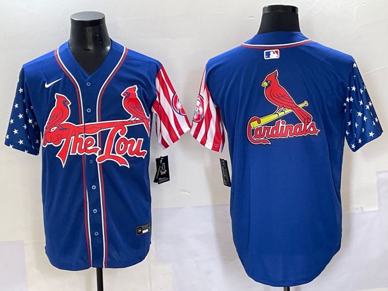 Men 2025 St.Louis Cardinals Blank Blue a generation of national flags Joint Name Nike MLB Jersey style 3